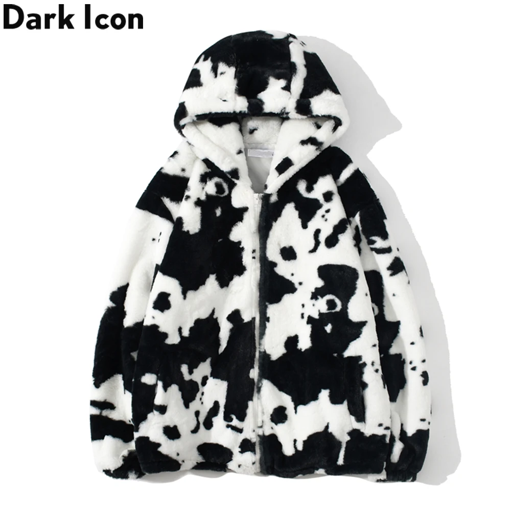 

Dark Icon Sherpa Cardigan Jacket with Hoodie Men Outwear Men's Jackets Winter Jacket