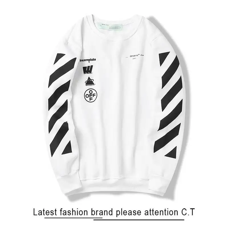 19SS OFF-WHITE No face queen картина маслом дизайн свободный Круглый вырез пуловер плюс бархатная толстовка мужская пара