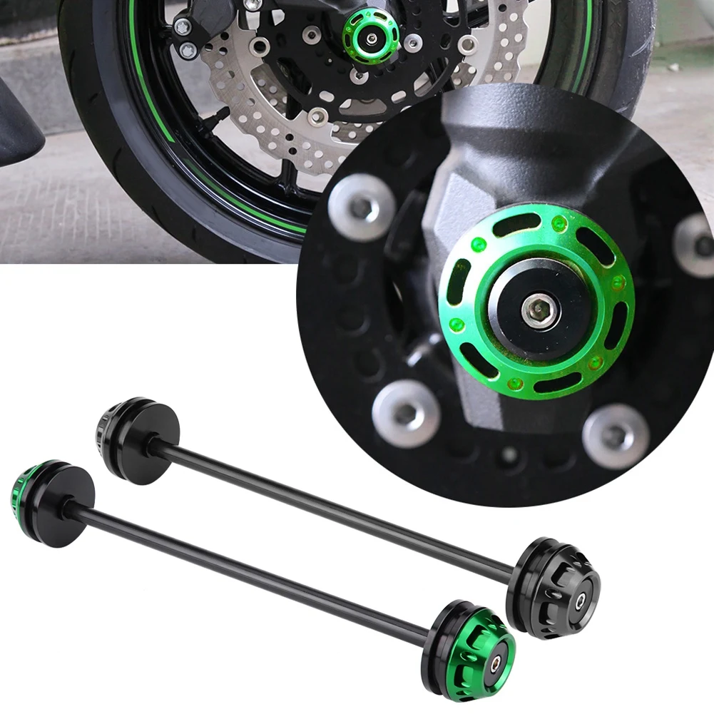 Мотоцикл CNC передняя вилка крушение слайдер колеса протектор Зеленый для Kawasaki Z800 Z1000