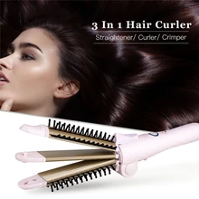 CkeyiN 3 в 1 Электрический бигуди Быстрый нагрев утюжок для выпрямления волос щипцы для завивки волос инструменты для моделирования причесок волос Выпрямитель волос бигуди