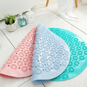 

55cm Bath Mat Bathroom Accessories Non Slip Carpet Round PVC Silicone Shower Foot Brush Dead Skin Point Bead Pad Strip Sticker