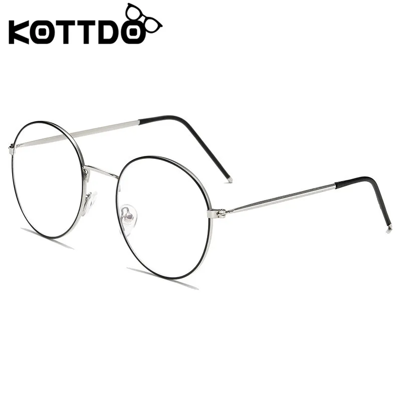 KOTTDO, винтажные круглые оправы для очков для женщин, Классические Компьютерные оправы для очков для мужчин, прозрачные линзы, оправа для очков