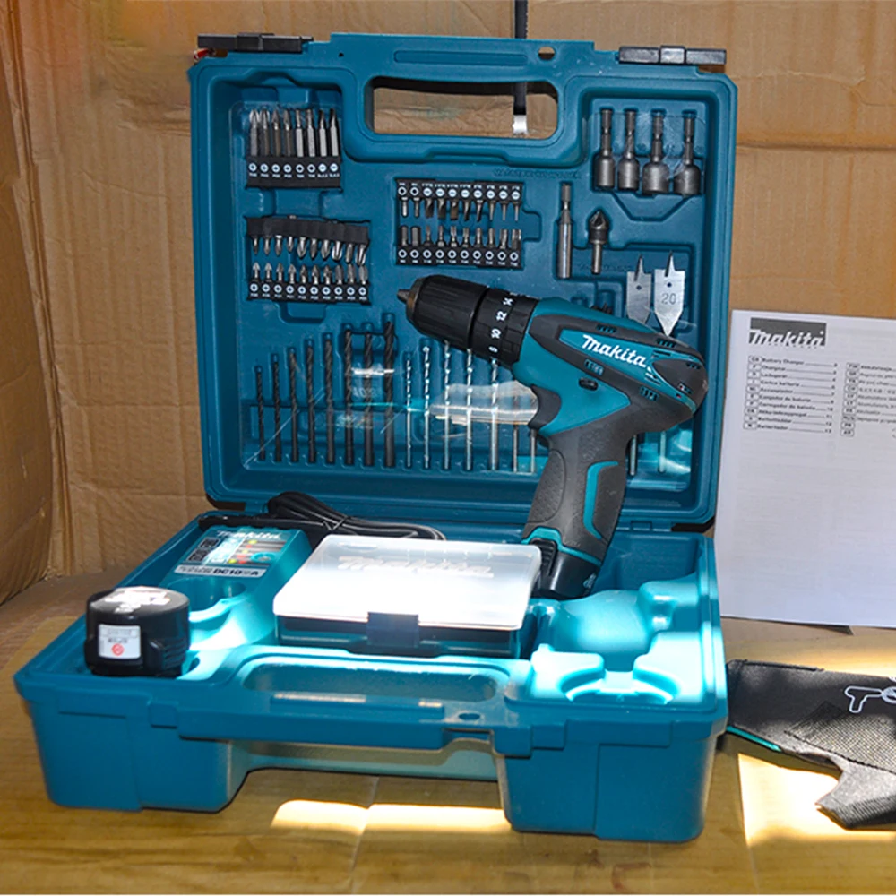 Taladro de impacto de carga japonés Makita HP330DWE, taladro de mano con  batería de litio, destornillador eléctrico 6000 22500ipm 400 1500rpm  24/12N.m|Piezas para herramientas| - AliExpress
