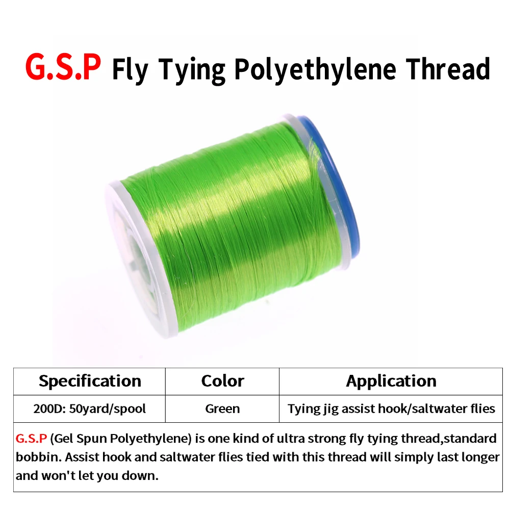 200D / 50Yards GSP Polyethylene Thread Ultra Strong Saltwater Fly Jig Assist Hook Tying Line