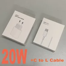 Original For Apple 20W USB-C Power Adapter Charger EU Plug Fast Charger Adapter for iPhone 8 plus X XS 11 12 mini pro max