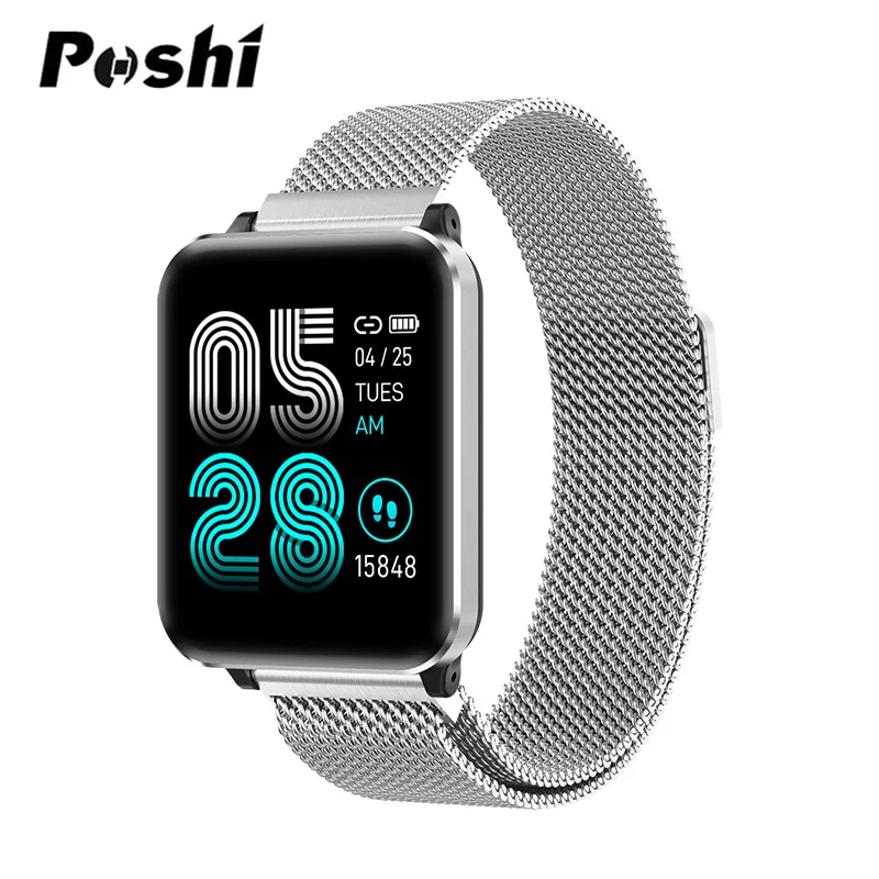 Умные часы пульсометр кровяное давление спортивные умные часы мужские Bluetooth браслет gps умные часы женские для Apple IOS Android телефон - Цвет: silver steel