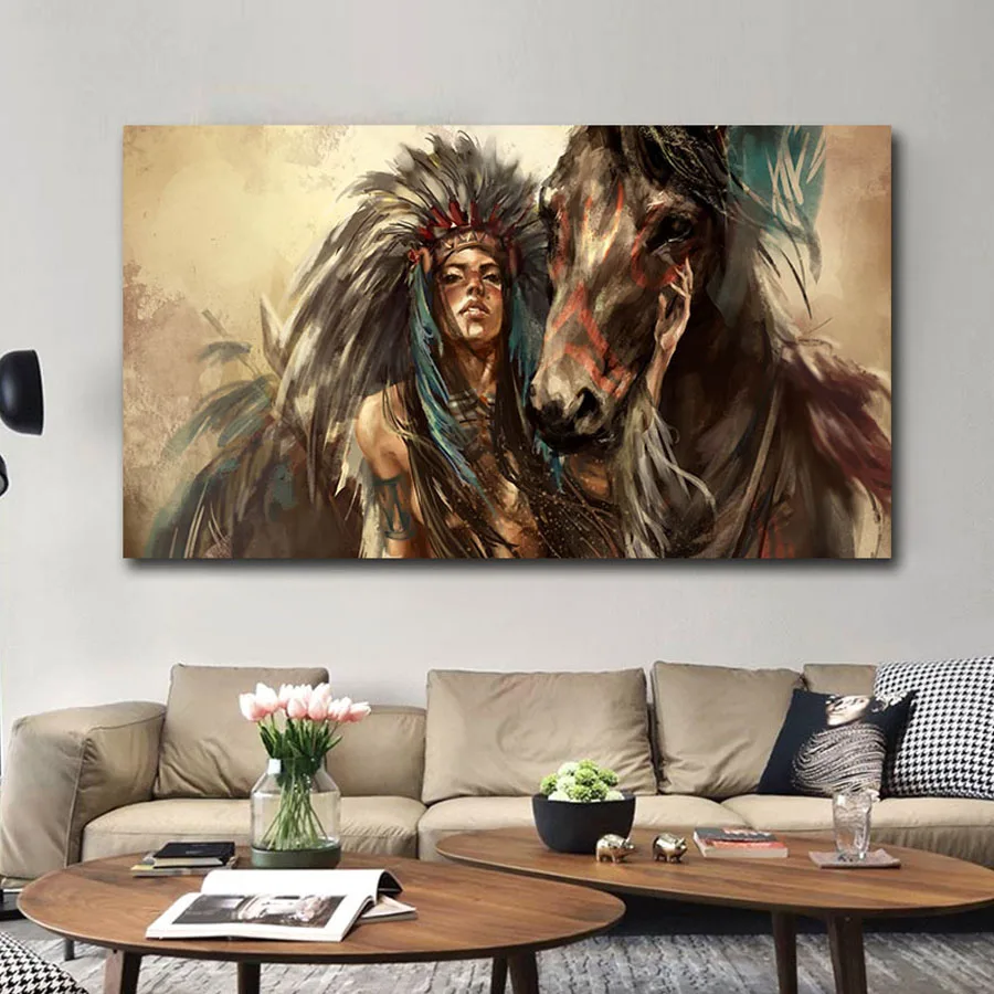 

Full square/round horse diamond embroidery indians Large 5d diy diamond painting cross stitch mosaic needlework home decor