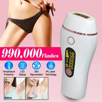 

Home Hold Depilatory Laser Mini Hair Epilator Permanent Hair Removal IPL System 990000 Shot Light Pulses Whole Body Hair Remover