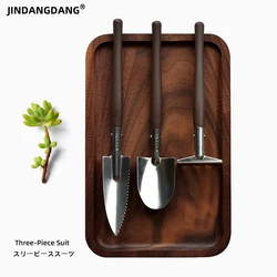 Japonês jardinagem 3 piece mini portátil jardim bonsai pá ancinho planta transplante ferramenta de cultivo agrícola