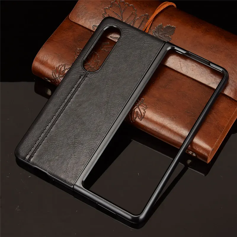 

For Samsung Galaxy Z Fold3 Zfold3 Case PU leather Skin Hard Cover For Samsung Galaxy Z Fold 3 Zfold3 5G Shockproof Cover