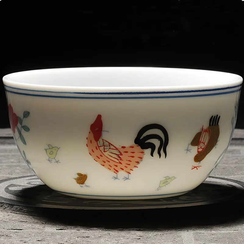 Ceramic Cup Chinese Style Handmade Antique Bone China Chicken Cup Tea Wine Water Ware Household Kitchen Supplies Drinkware
