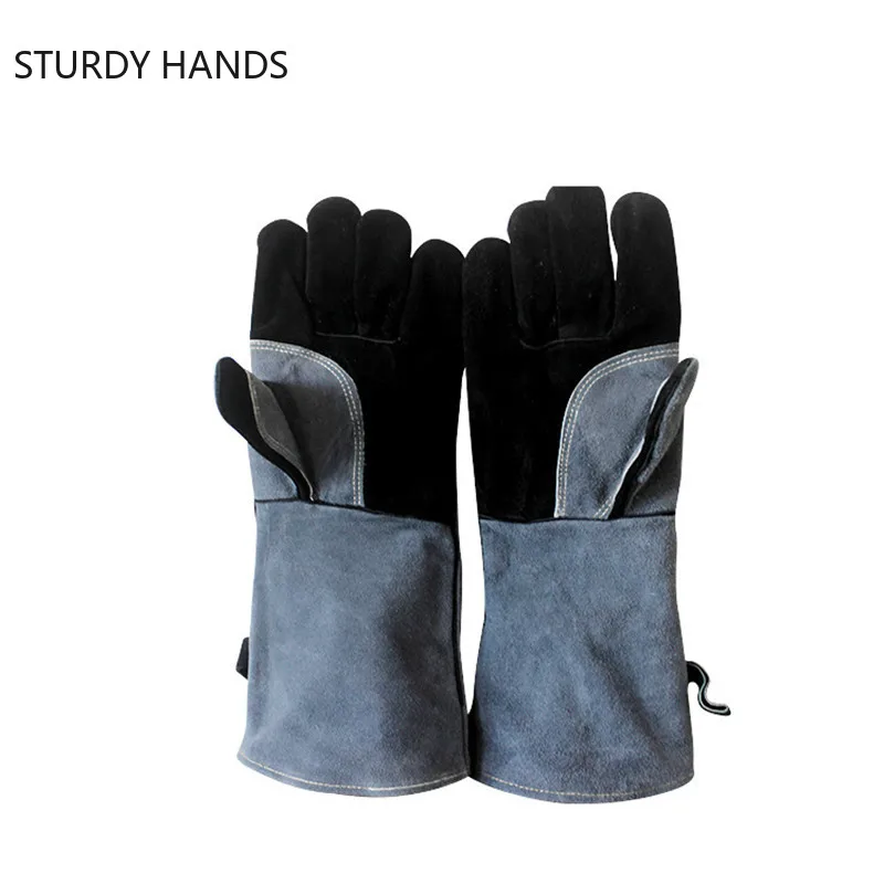 Cowhide Welding Gloves Aluminum Foil Anti heat Gloves Welder Work