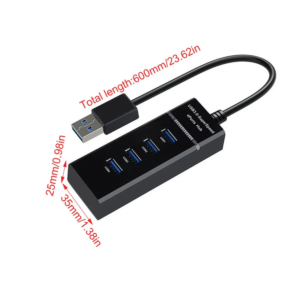 4 порта Usb 3,0 мульти концентратор Высокоскоростной Usb 3,0 порты разветвитель расширения Настольный ПК заглушка адаптера ноутбука и игры