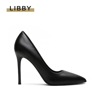 

Women 10CM High Heels Shoes Women Pumps Beige Nude Thin Heels Leather Woman Shoes Sexy Pointed Toe White Wedding Party Shoes