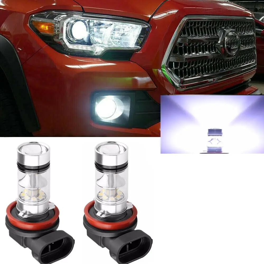 2x branco 100w h11 led luz de nevoeiro da frente lâmpadas para dodge challenger durango dart