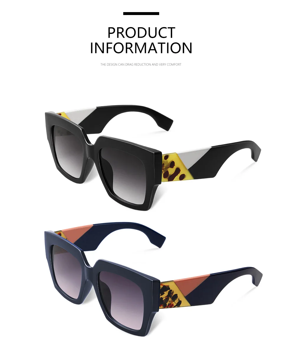 double eleven Square Oversized Sunglasses Women Luxury Brand New Designer Gradient Sun Glasses Big Frame Vintage Eyewear