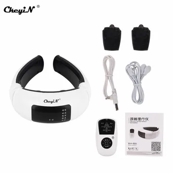 

Electric EMS Pulse Neck Massager Back Cervical Massage Neck Relaxation Acupuncture Magnetic Therapy Relief Pain Tool with Pads