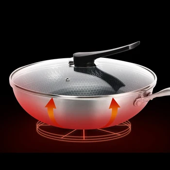 

Stainless steel honeycomb non-stick pan, frying, stewing, multi-purpose, non-stick, non-stick pan wok pan kitchen pots