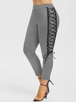 

New Fashion Women High Waist Fitness Leggings Ladies Bandage Fashion Sexy Trousers