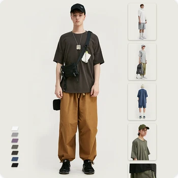 

VIMASS 2020 spring summer tide brand new casual irregular hem front short rear long loose shor sleeved Tshirt men