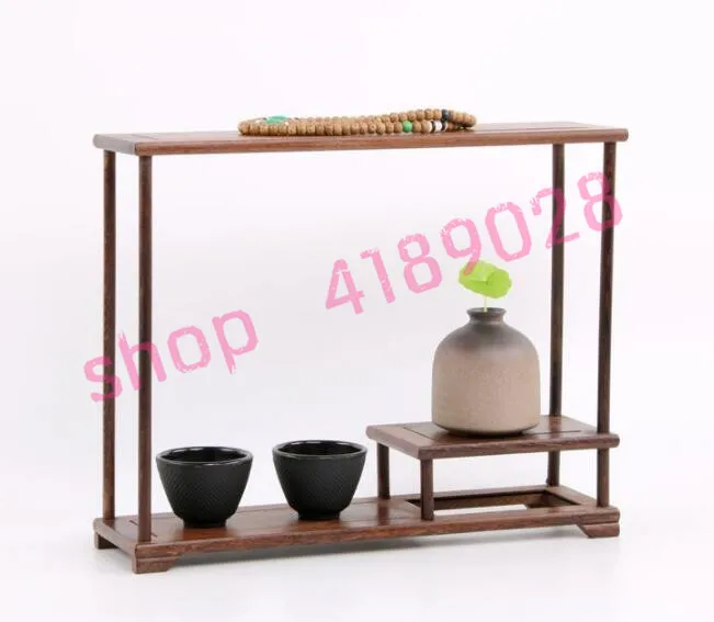 

Natural chicken wing wood, square style (medium size), solid wood curio shelves, tea ceremony ornaments pendulum rack.