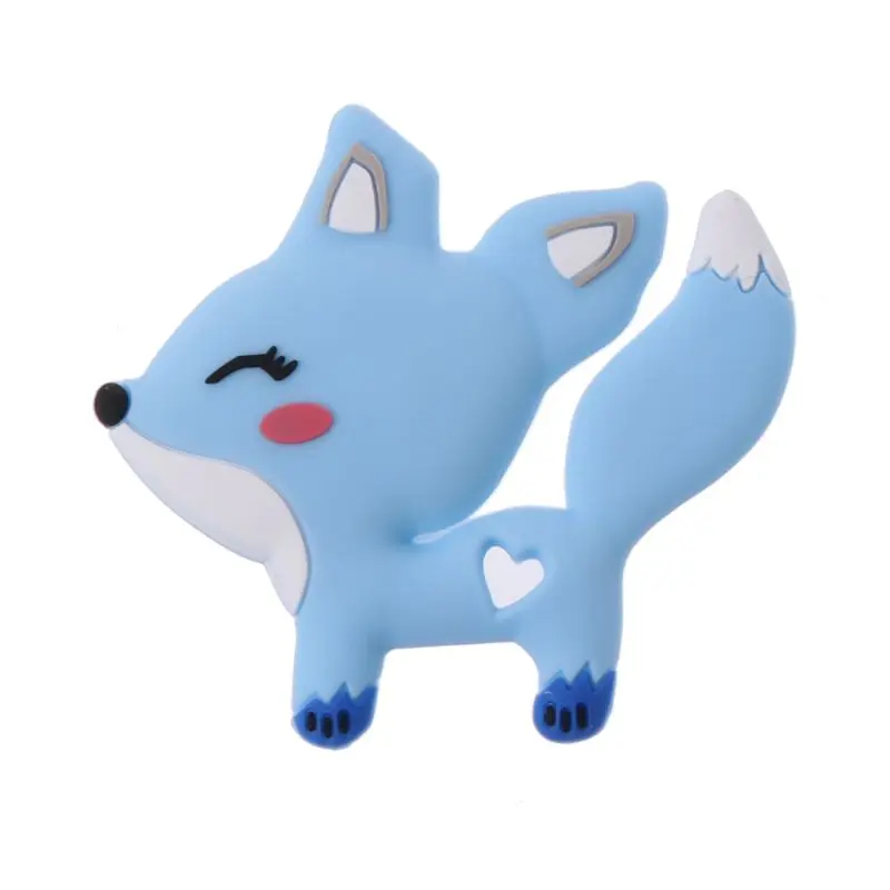 

Cute Fox Baby Teether Silicone Teething BPA Free DIY Pacifier Chain Beads Teething Toy Silicone Teether DXAD