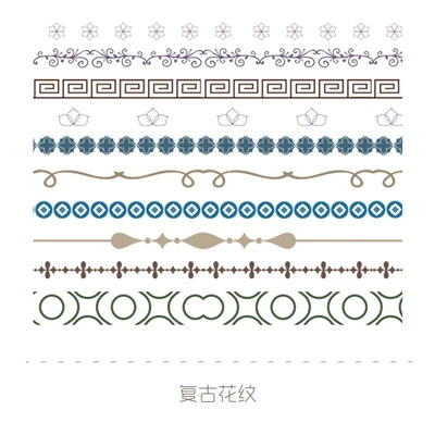JIANWU 10 шт./компл. основной цвет серии очень тонкой лента washi пуля журнал Сделай сам Дневник клейкая лента милый наклейки декоративная лента - Цвет: fugu huawen