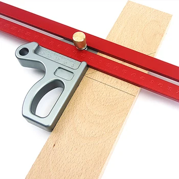 

400mm Woodworking Angle Ruler 45/90 Degree Ruler Scribe Gauge Painted Line Positioning Ruler Measuring Tool for Woodworking