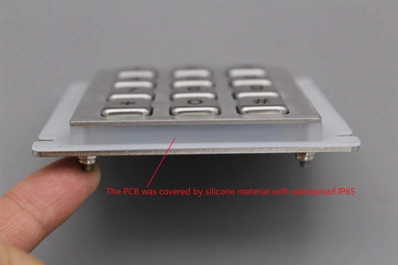 Teclado de Telefone Ip65 com 12 Teclas à Prova Dágua Industrial Matriz Teclado de Telefone de Metal Aço Inoxidável - Imagem 5