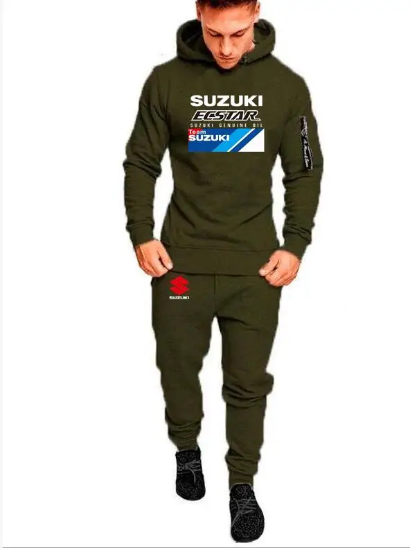Брендовый мужской Камуфляжный спортивный комплект Suzuki team ecstar толстовка с капюшоном для мужчин SUZUKI R GSX мужские толстовки SUZUKI R GSX Повседневная Толстовка с капюшоном