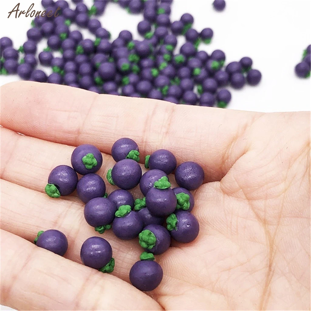 Purple Новая детская кухонная игрушка 10 шт. 1:12 Кукольный домик Миниатюрный фруктовый мангостин кухонная обеденная модель игрушки для Игры развивающие подарки Горячая - Цвет: Purple
