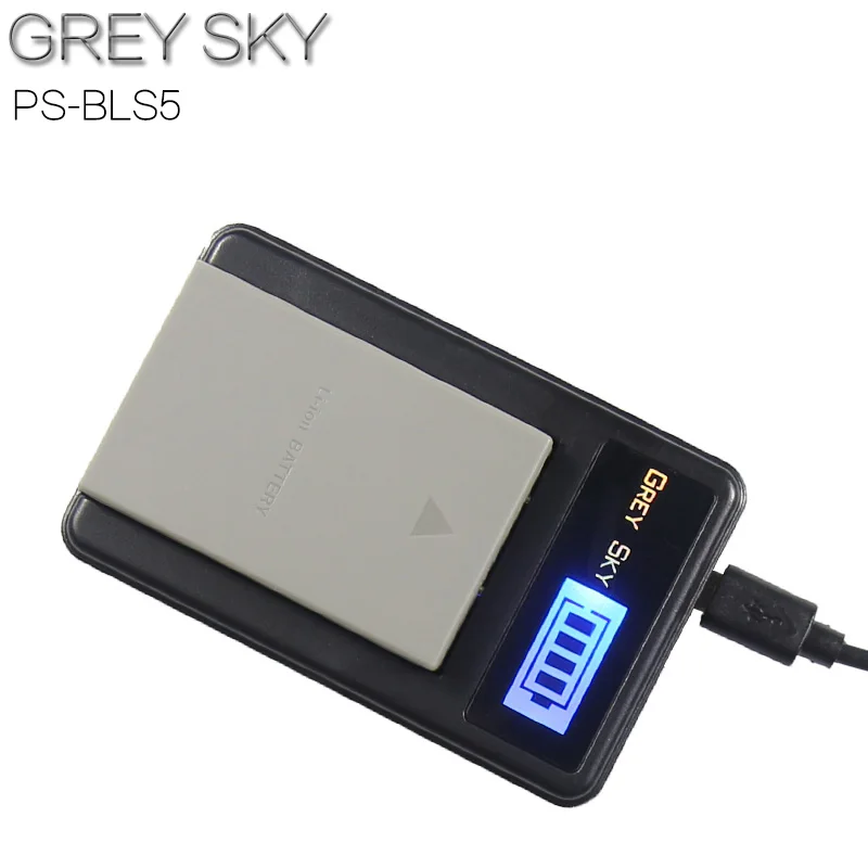 PS-BLS5 BLS-5 BLS5 BLS 5 BLS-50 батарея+ ЖК USB зарядное устройство для Olympus OM-D E-M10, ручка E-PL2, E-PL5, E-PL6, E-PL8, E-PM2 - Цвет: charger and 1battery