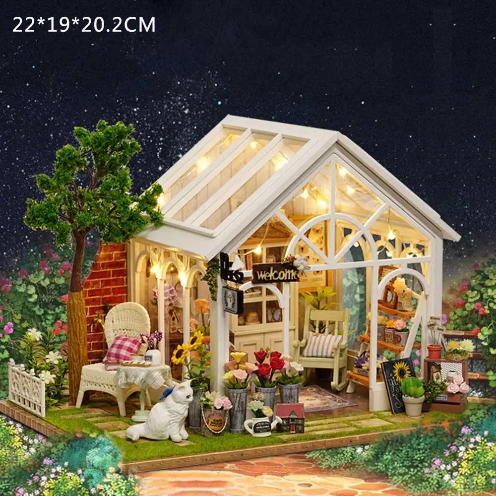 20 видов стилей DIY кукольный домик Миниатюрный набор мебели игрушки сборные строительные Кукольный дом деревянные игрушки для детей на день рождения Рождественский подарок - Цвет: C