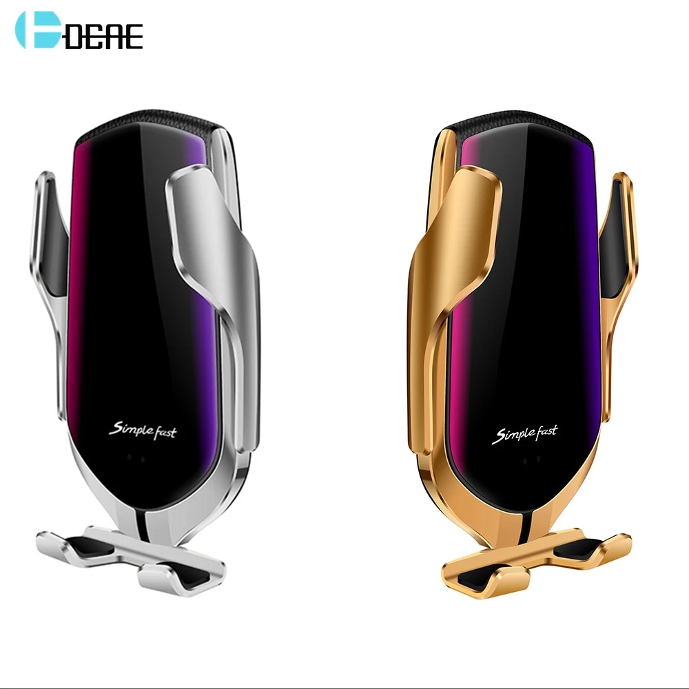 

DCAE 10W Qi Car Wireless Charger For iPhone XS XR X 8 Samsung S10 S9 Automatic Clamping Fast Wireless Charging Car Phone Holder
