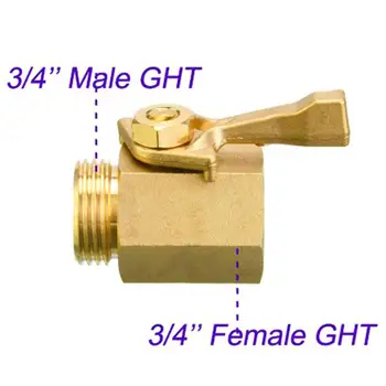 

2Pcs 3/4 Inch Brass Water Shut Off Ball Valve Garden Hose Industrial Connector Handle Brass Water Oil Air Gas Fuel