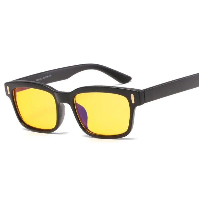 Matte Black Yellow RBENN анти-Синие лучи Компьютерные очки для мужчин и женщин синий свет блокирующие игровые очки Анти-усталость очки с желтым Lense - Цвет оправы: Matte Black Yellow