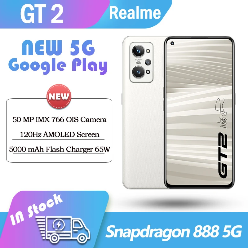 newest realme Original realme GT 2 5g smart phone Snapdragon 888 120Hz 6.62'' AMOLED Screen 5000mAh Battery 65W Super Charge 50MP Camera OTG realme new mobiles