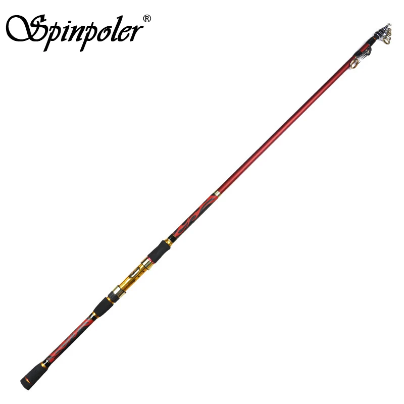 Spinpoler Carbon Fiber Telescopic Fishing Rod 2.1m 2.4m 2.7m 3.0m 3.6m Sea Boat Spinning Fishing Pole High Elsatic Carbon Rod