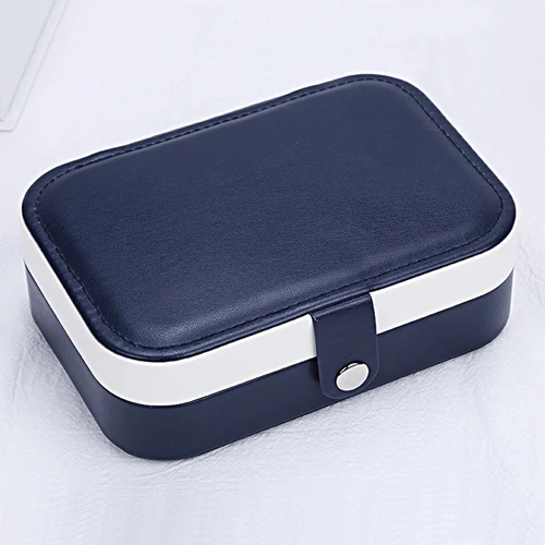 Blue Jewelry Box Портативный органайзер для ювелирных изделий для девочек, колье, браслет, кольцо, пряжка для рук, коробка для хранения сережек, косметичка для ногтей, аксессуары - Цвет: Blue Jewelry Box
