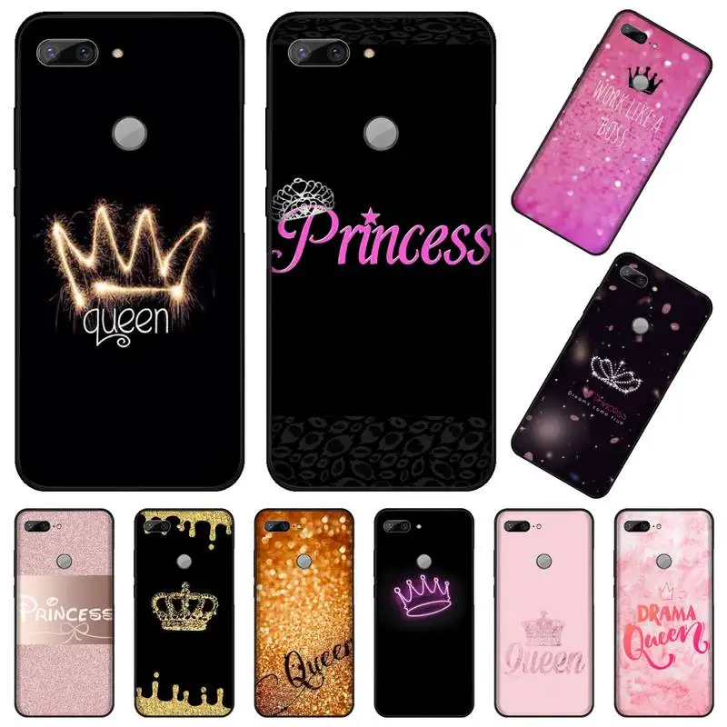 

Queen princess crown Phone Case For Huawei Enjoy 7 7s 8 8e 9 9e 10 plus P8lite 2017 Honor 5a view9 play 3e