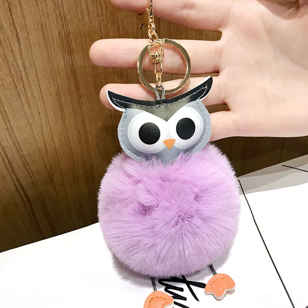 Милый мультфильм модный брелок для рюкзака Портативный Женский сумка Аксессуары Подвеска автомобиль искусственный кроличий мех подарки украшение на ключи с цепочкой