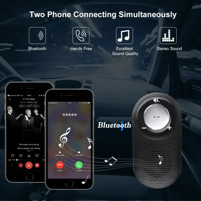 Беспроводной Bluetooth многоточечный громкоговоритель комплект динамиков автомобильный солнцезащитный козырек