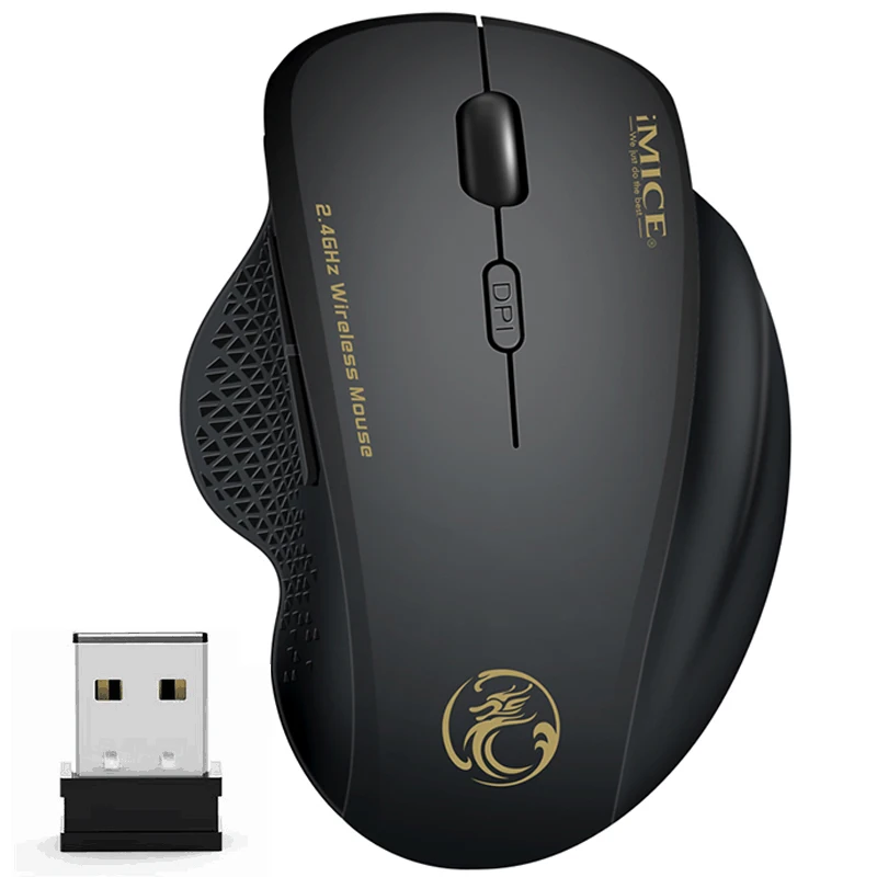 ワイヤレスマウス人間工学マウス PC 光学モウズ Usb レシーバーと 6 ボタン 2.4Ghz ワイヤレスマウス 1600 Dpi ラップトップ