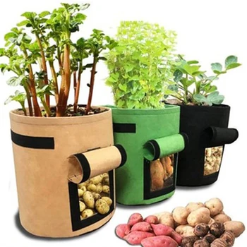 

3 size Plant Grow Bags home garden Potato pot greenhouse Vegetable Growing Bags Moisturizing jardin Vertical Garden Bag seedling