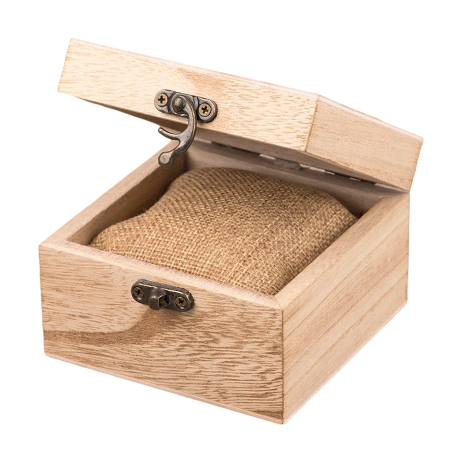 Travel DIY Unpainted Wooden Watch Case Square Jewelry Display Box Chest Packing Box Single Slot Wood Watch Storage Holder watch storage box watch storage bag watch storage pouch