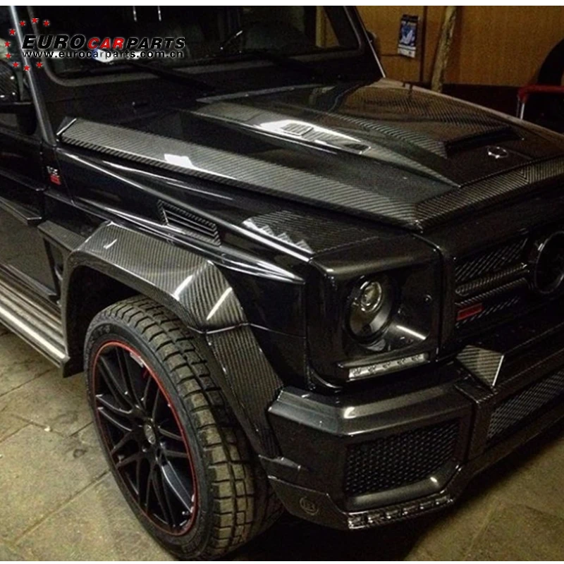 W463 carbon fiber hood side scoop fit for G-class W463 G500 G55 G63 G65 to B-style hood vent carbon fiber for scoop