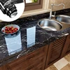 Black Marble Waterproof Oil-proof Self Adhesive Wallpaper Vinyl Wall Stickers Bathroom Bedroom Kitchen Cupboard Furniture Recap ► Photo 2/6