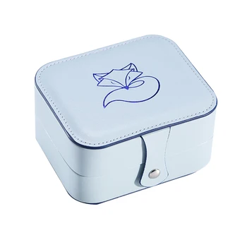 

Double-Sided Jewelry Box Portable Jewelry Storage Box Leather Earrings Ring Necklace Earring Storage Box