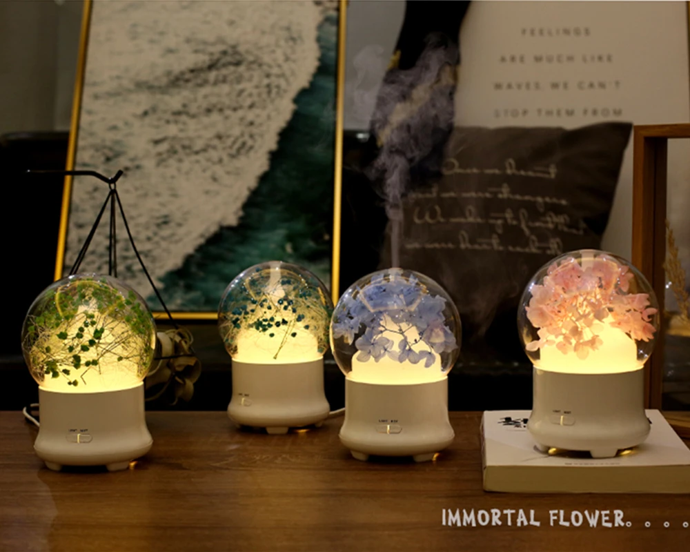 NMT 163 Mini Ultrasonic Humidifier Warm LED Light Aroma Diffuser Household Aromatherapy Essential Oil Diffuseur Air Purification