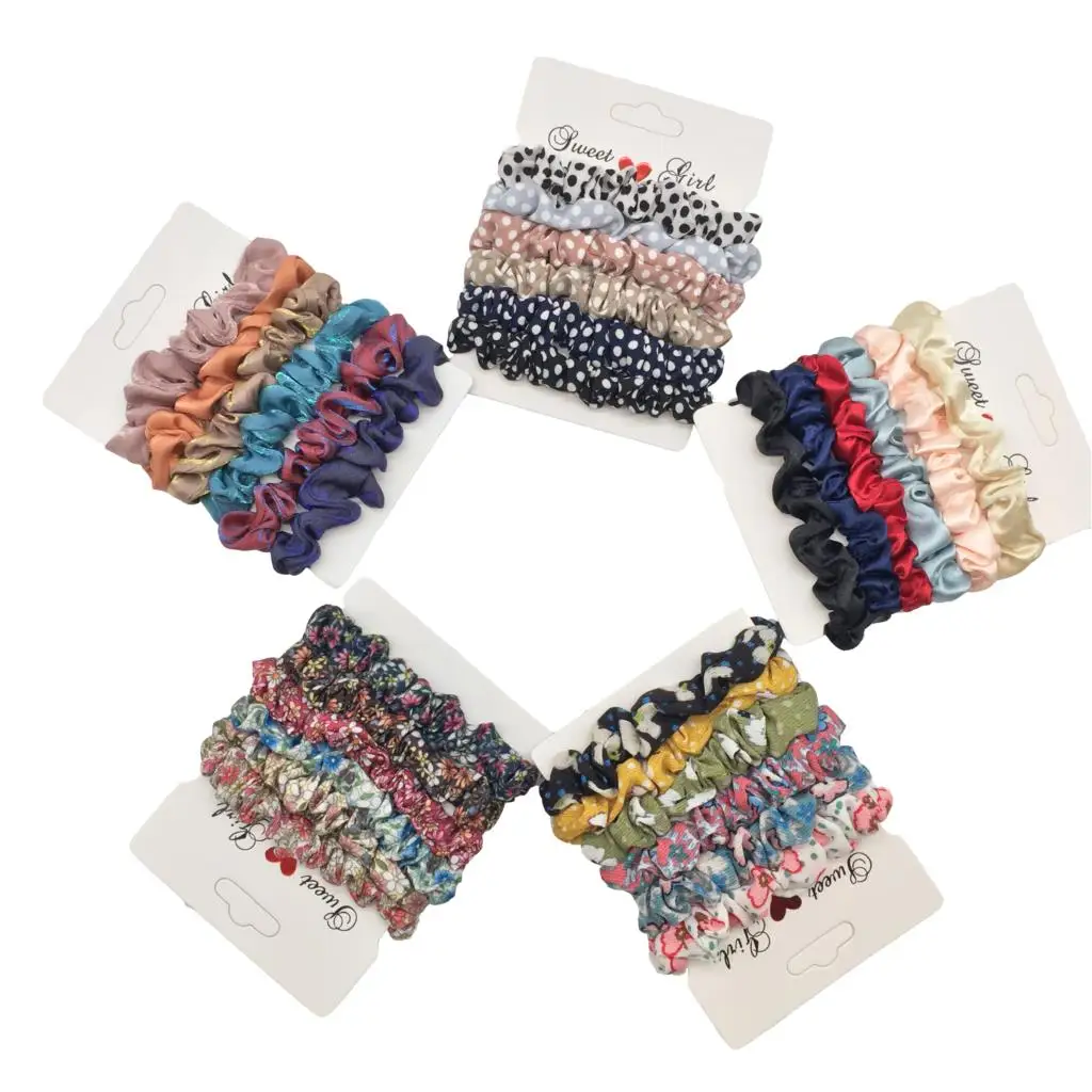 

New 1 Set Hairbands Hair Tie Women for Hair Accessories Satin Scrunchies Stretch Ponytail Holders Handmade Gift Heandband